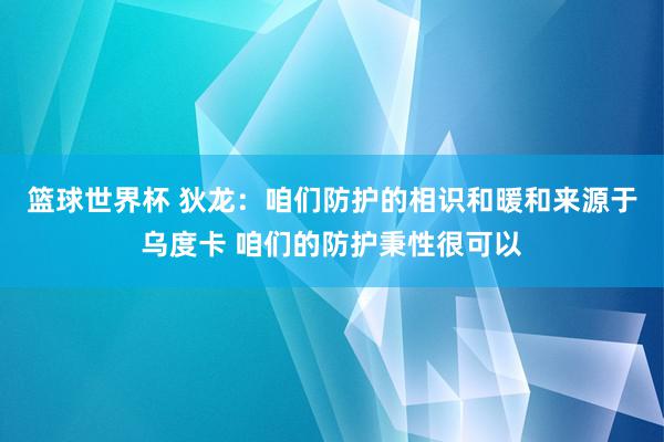 篮球世界杯 狄龙：咱们防护的相识和暖和来源于乌度卡 咱们的防护秉性很可以