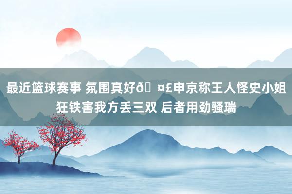 最近篮球赛事 氛围真好🤣申京称王人怪史小姐狂铁害我方丢三双 后者用劲骚瑞