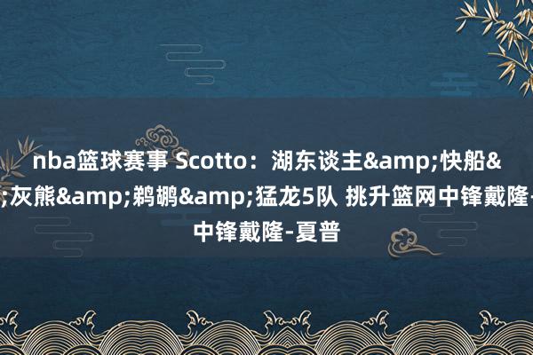 nba篮球赛事 Scotto：湖东谈主&快船&灰熊&鹈鹕&猛龙5队 挑升篮网中锋戴隆-夏普